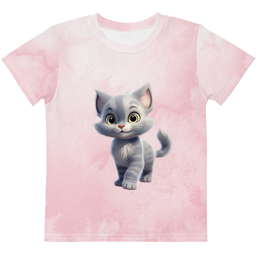 Little Girl Crew Neck T-Shirt- Kitten