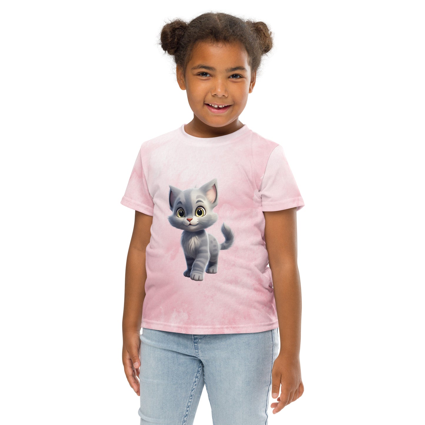 Little Girl Crew Neck T-Shirt- Kitten