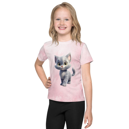 Little Girl Crew Neck T-Shirt- Kitten