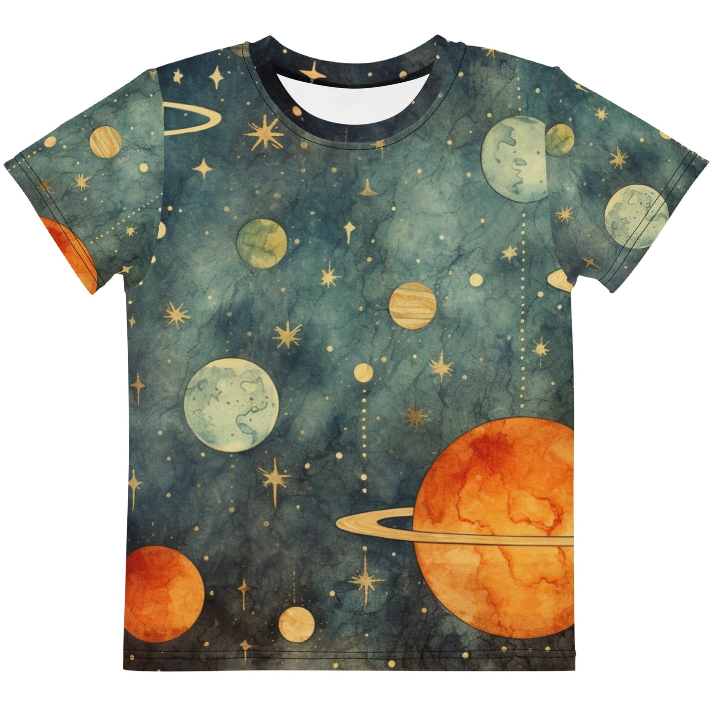 Little Boy's Crew Neck T-shirt -"Planets"