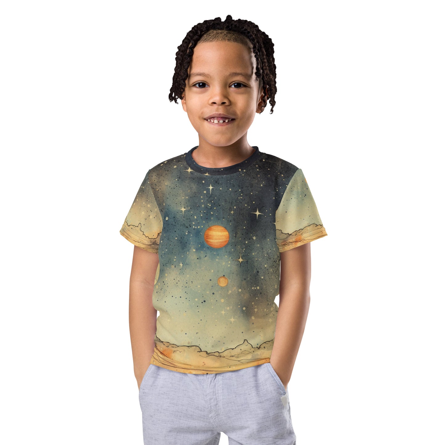 Little Boys' Crew Neck Tee- "Planet"