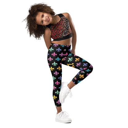 Little Girls Tights- Fleur De Lis Print