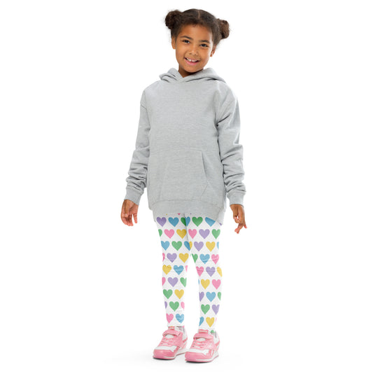 Little Girls' Leggings -Colored Hearts