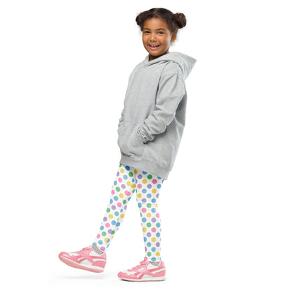 Little Girls Leggings- Colored Polka Dots