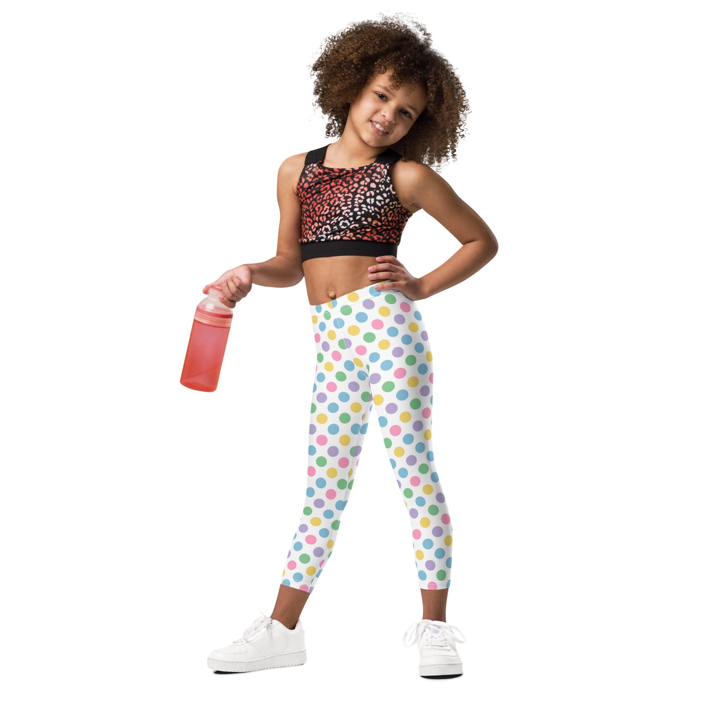 Little Girls Leggings- Colored Polka Dots