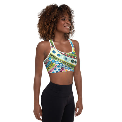 Padded Sports Bra-Bohemian Multi-color