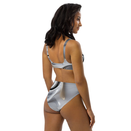 High Waisted Bikini Two Piece Swimsuit | Liquid Metal