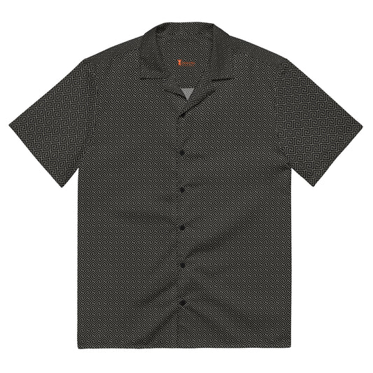 Short Sleeve Button Up Shirt "Black Maze"