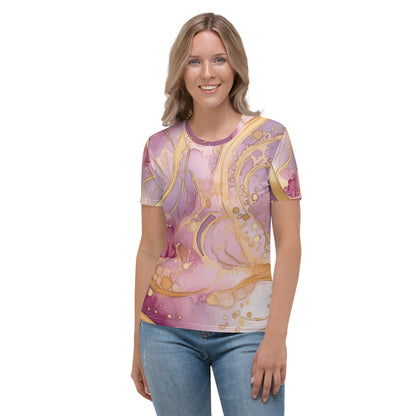 Gold Swirl Colorful Women's T Shirt