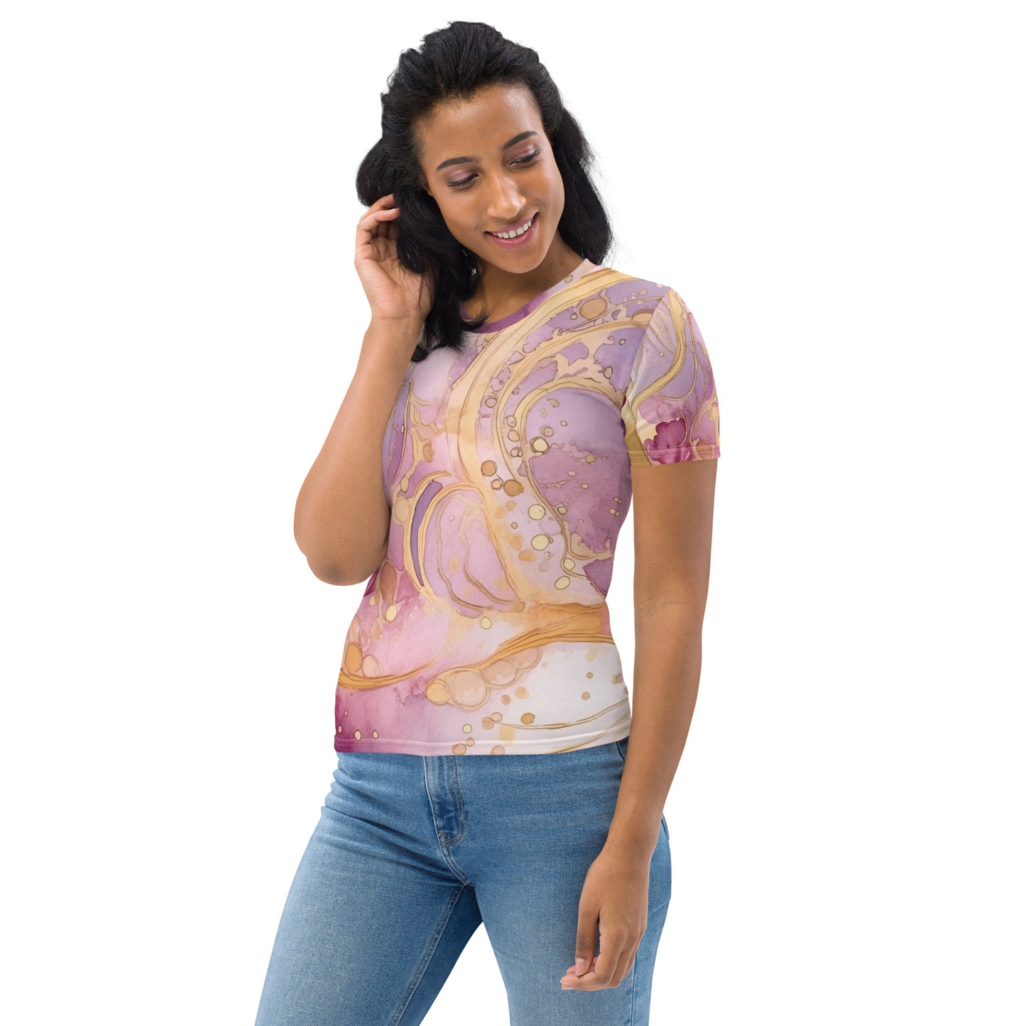 Gold Swirl Colorful Women's T Shirt