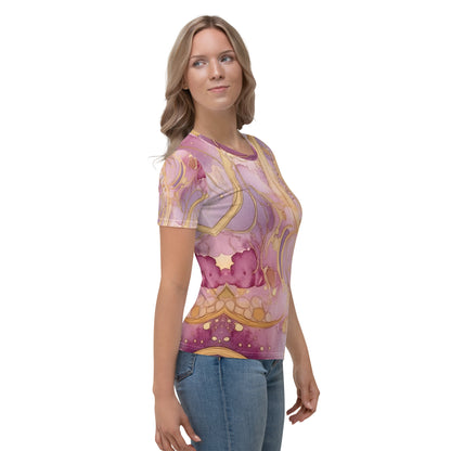 Gold Swirl Colorful Women's T Shirt