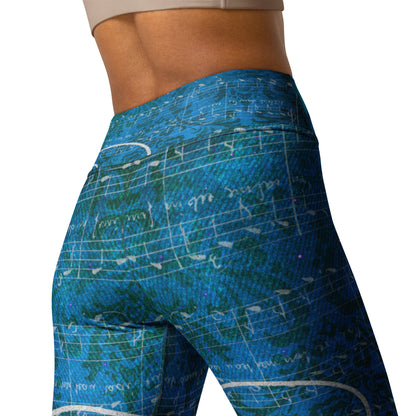 Yoga Leggings-Blue Notes