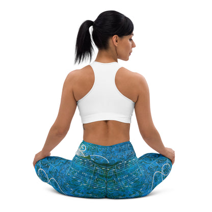 Yoga Leggings-Blue Notes