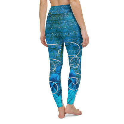 Yoga Leggings-Blue Notes