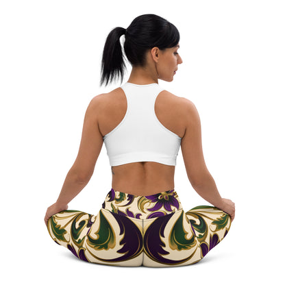 Women Yoga Leggings-"Royal Floral"