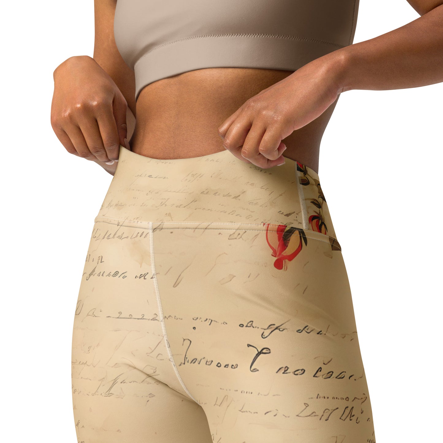 Yoga Leggings - Roses and Letters