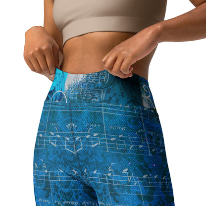 Yoga Leggings-Blue Notes