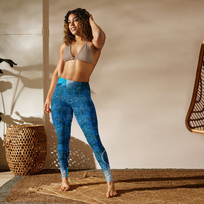 Yoga Leggings-Blue Notes