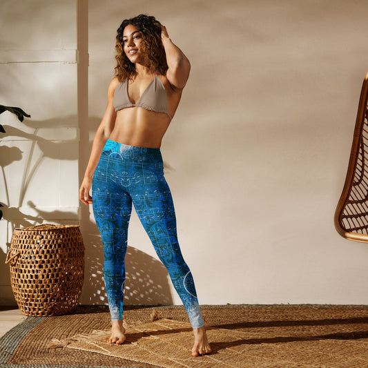 Yoga Leggings-Blue Notes