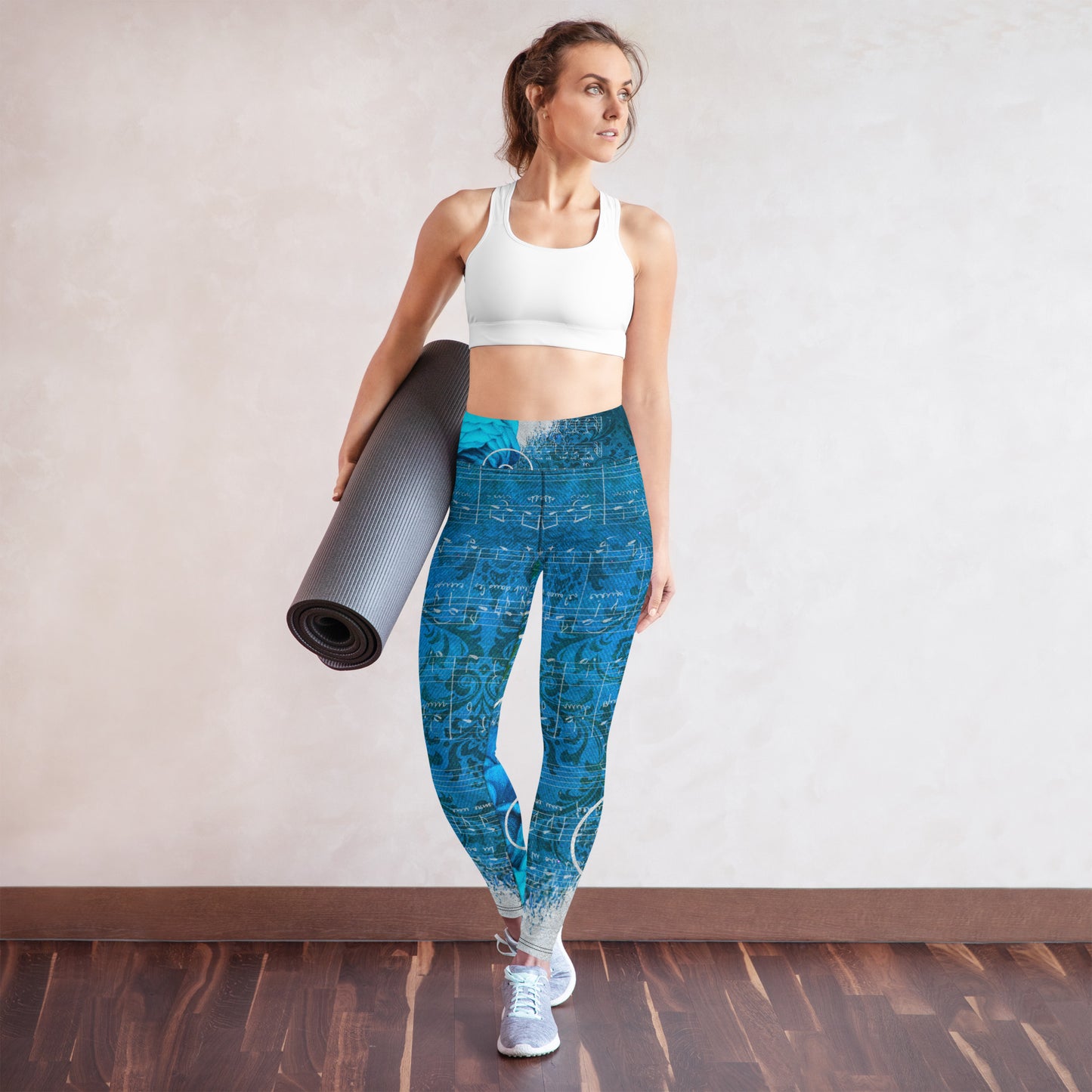 Yoga Leggings-Blue Notes