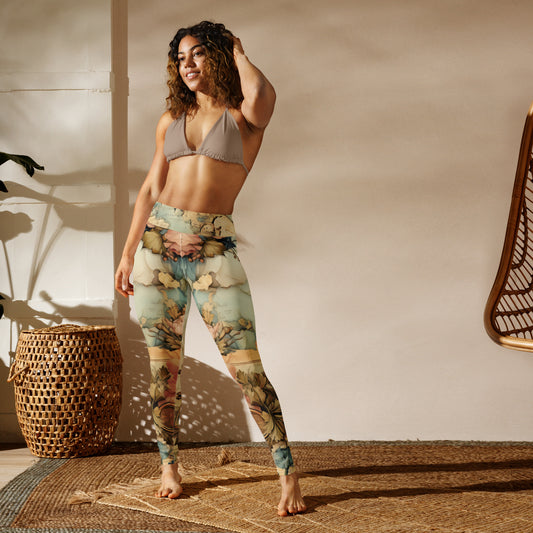 Yoga Leggings-Old World Map