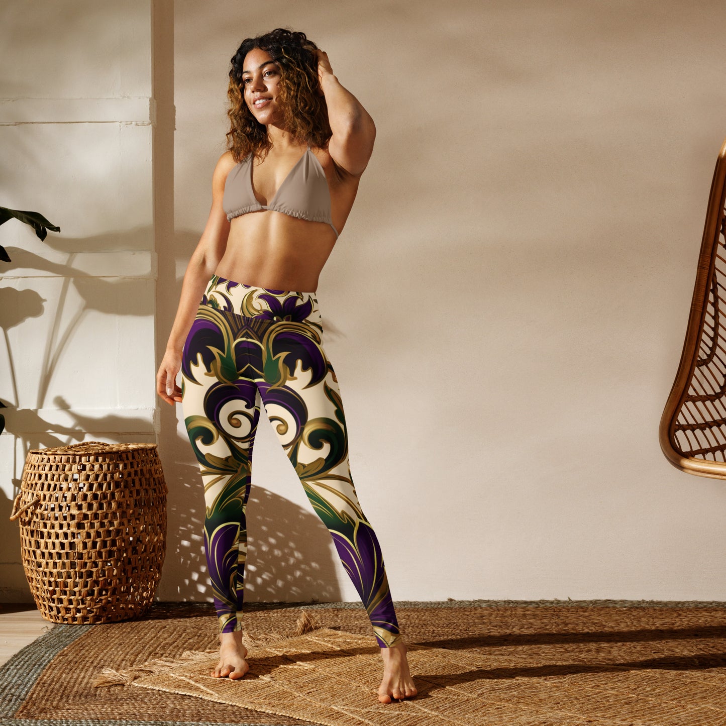 Women Yoga Leggings-"Royal Floral"