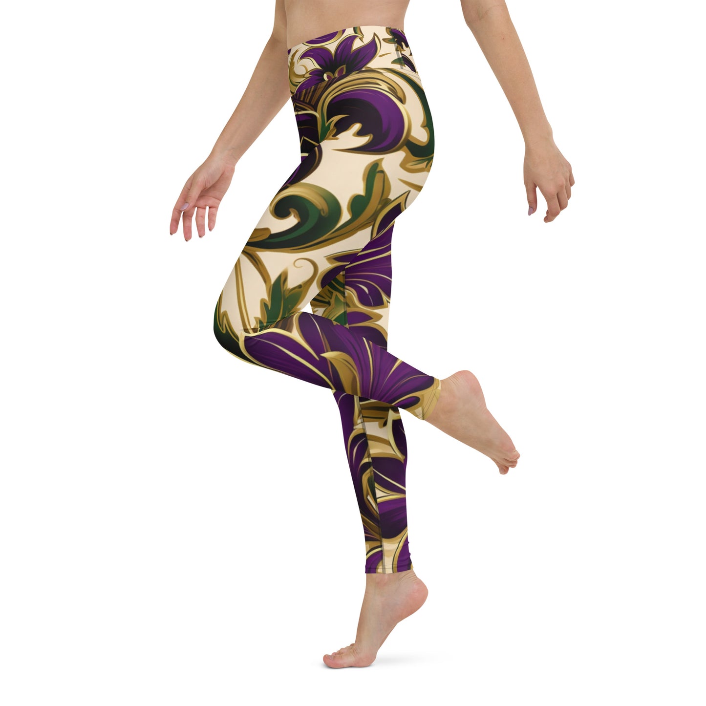 Women Yoga Leggings-"Royal Floral"