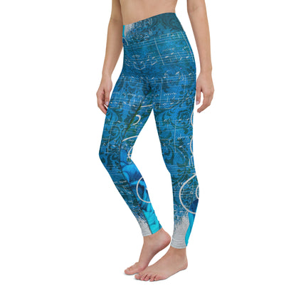 Yoga Leggings-Blue Notes