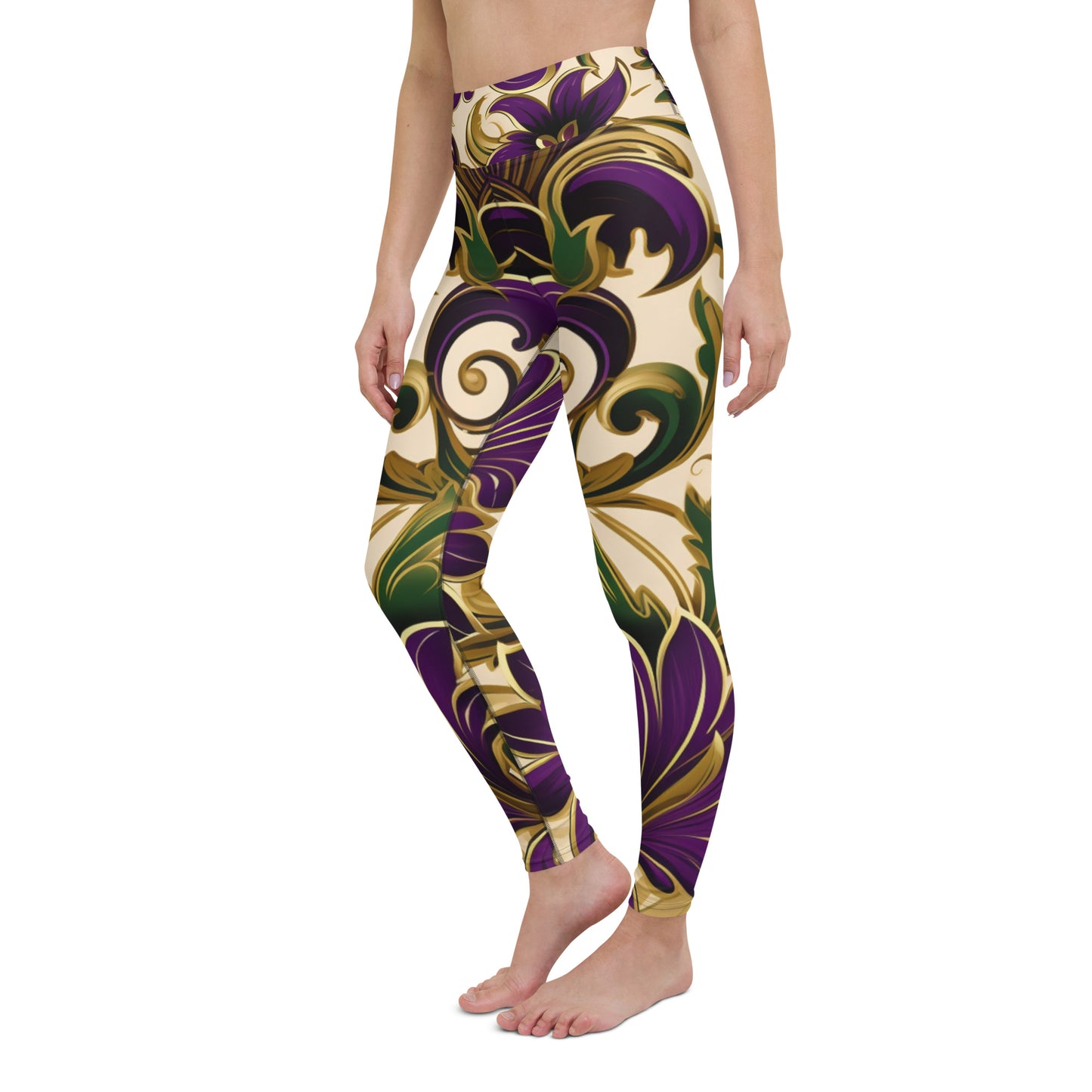 Women Yoga Leggings-"Royal Floral"