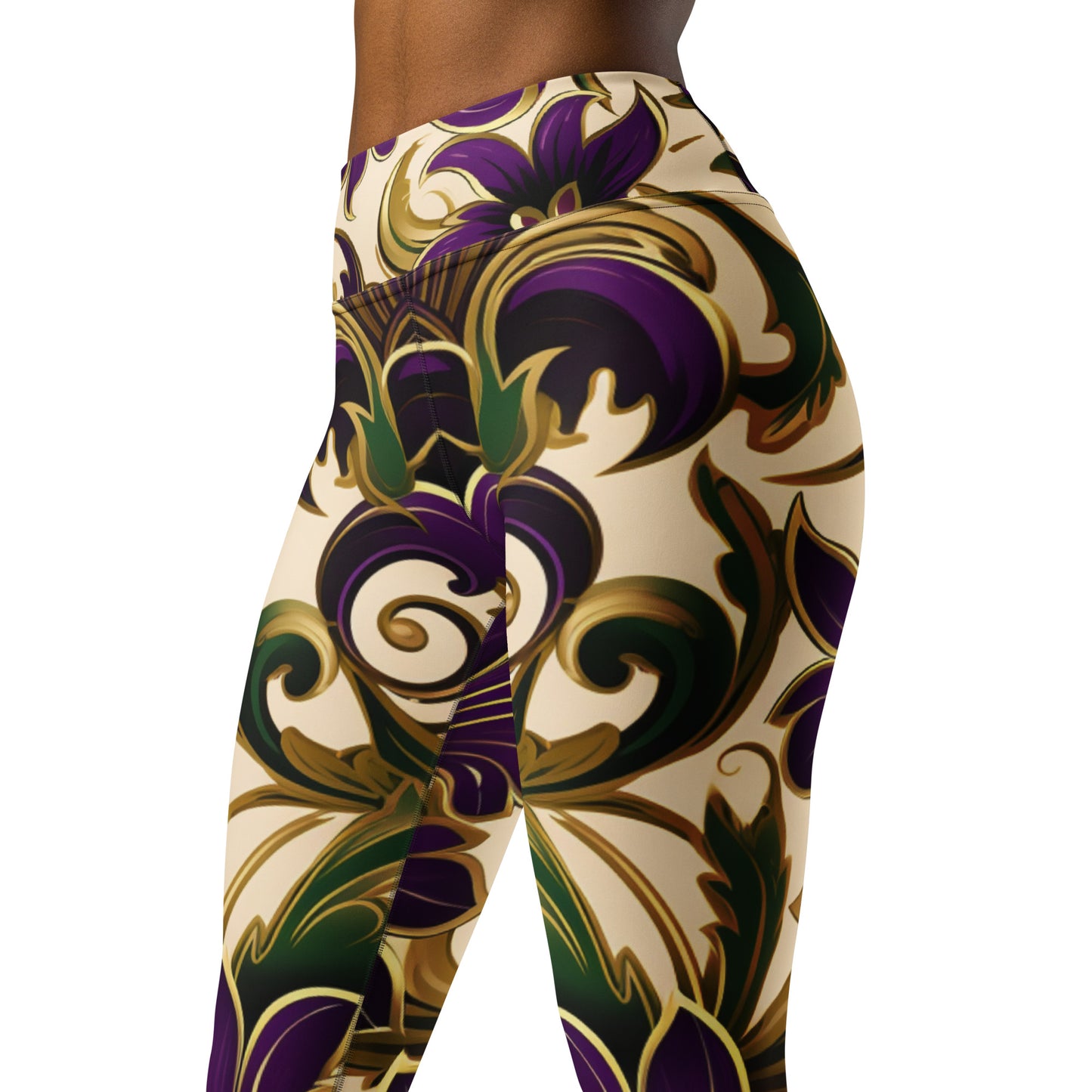 Women Yoga Leggings-"Royal Floral"