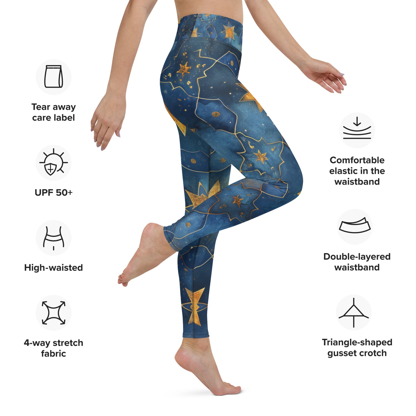 Womens Yoga Tights | Arabian Nights Sky Yoga Leggings | By Zaneemo