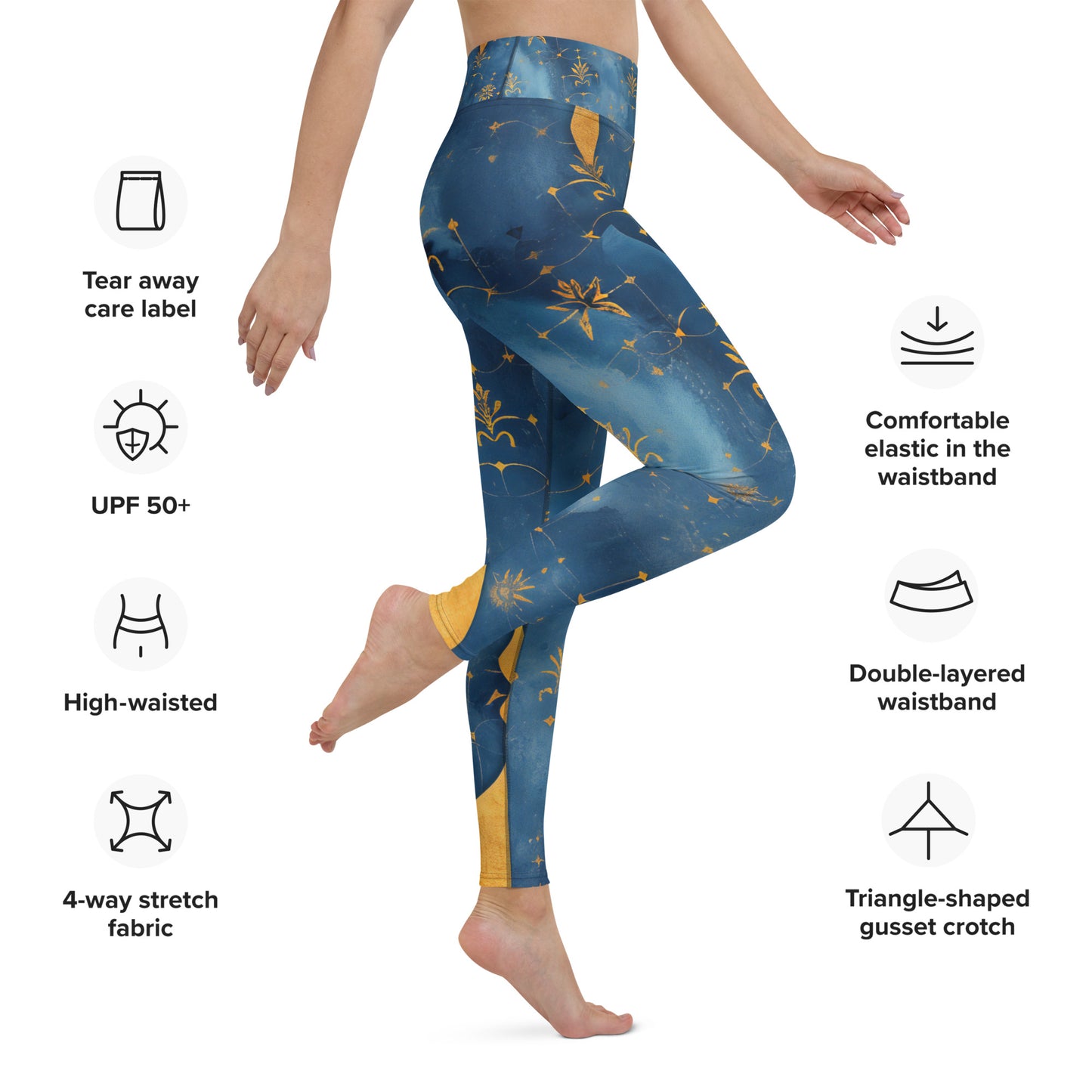 Women's Yoga Tights | Arabian Nights  Sky Inspired Yoga Leggings | By Zaneemo