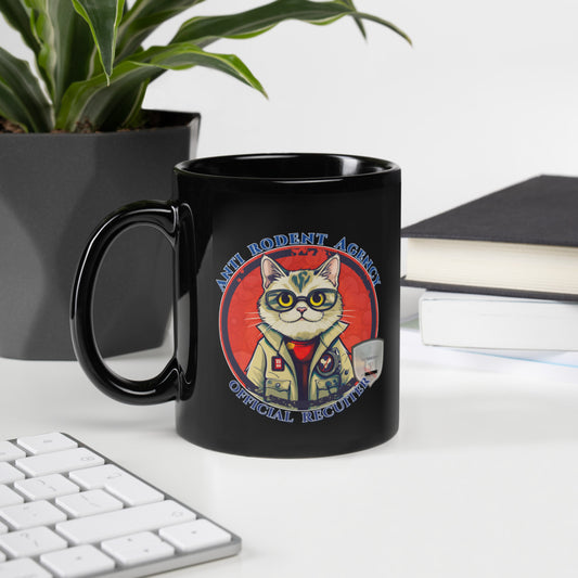 "Anti Rodent Agency" Funny Coffee Mug | Black Ceramic Mug | Zaneemo