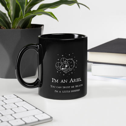 11 OZ Aries Zodiac Mug Black