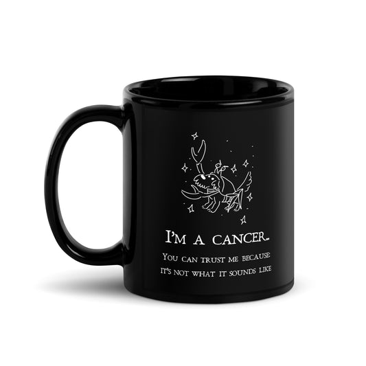 Cancer Zodiac Sign Black Glossy Mug