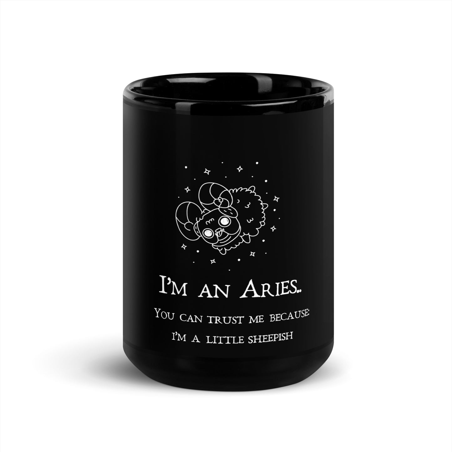 Aries Zodiac Sign Black Ceramic Coffee Mug | By Zaneemo