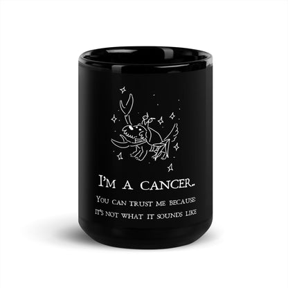 Cancer Zodiac Sign Black Glossy Mug