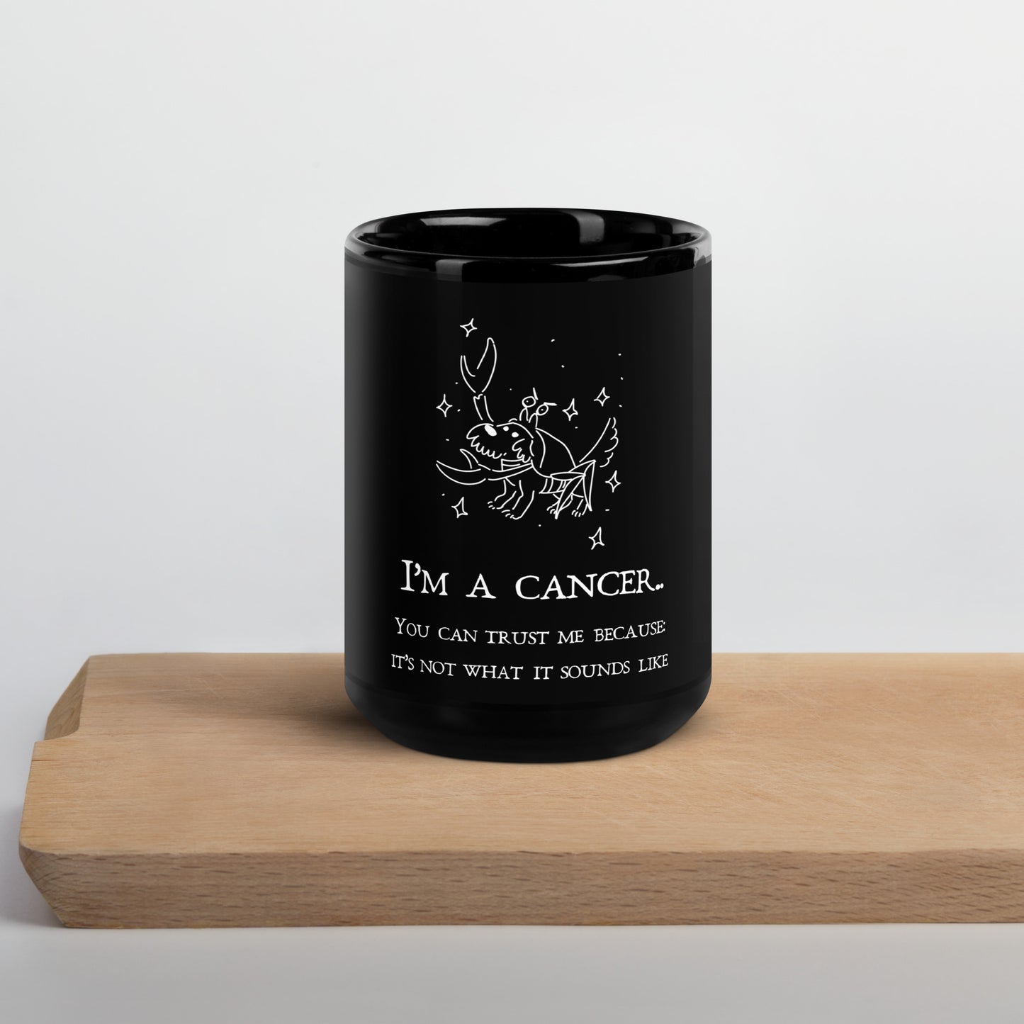 Cancer Zodiac Sign Black Glossy Mug