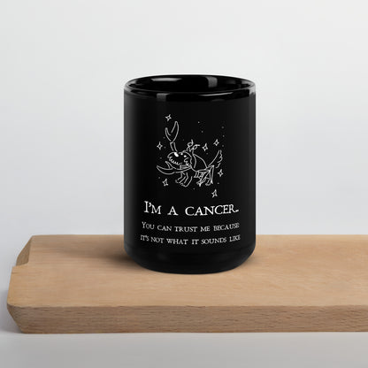 Cancer Zodiac Sign Black Glossy Mug