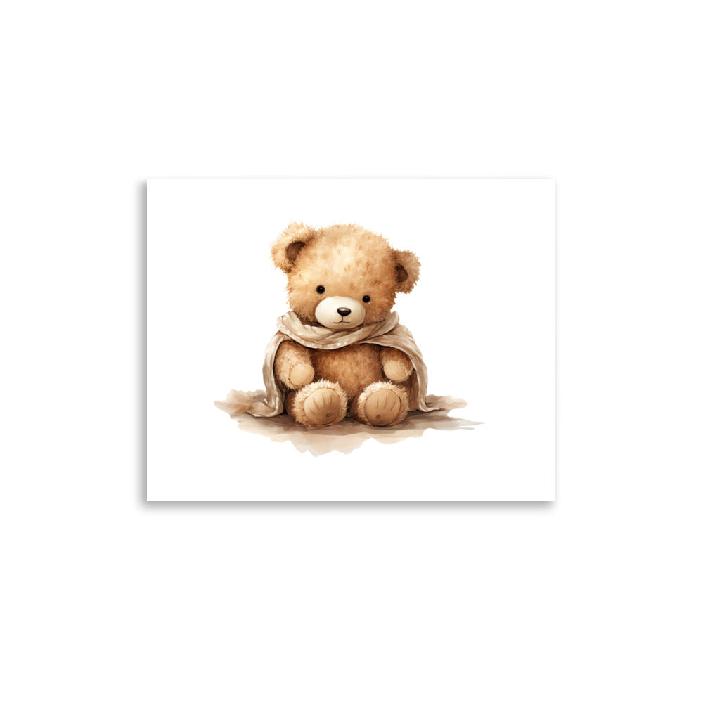 Water Color Baby Room Wall Art "Baby Bear Sitting Alone"  | By Zaneemo