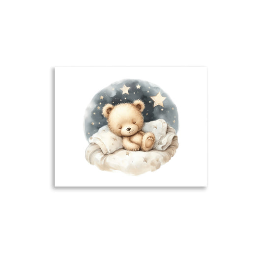 Water Color Baby Room Wall Art "Baby Bear In Dreamland"  | By Zaneemo