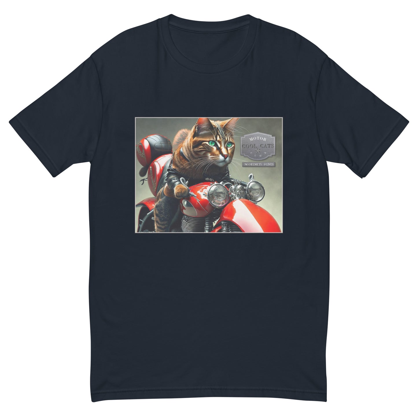 "Biker Cat" Funny Men's Tee | Men's Funny Tee for Cat Owners | By Zaneemo