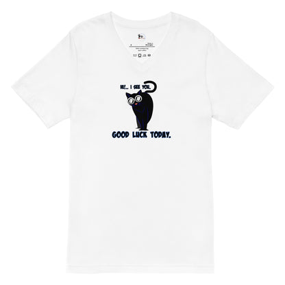 Good Luck Black Cat  V-Neck T-Shirt