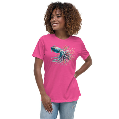 Stylized Squid Watercolor Print Tee