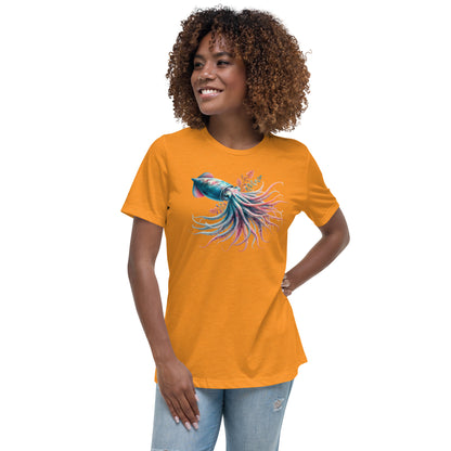 Stylized Squid Watercolor Print Tee