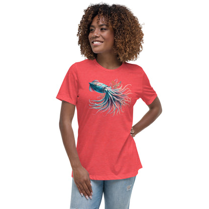 Stylized Squid Watercolor Print Tee