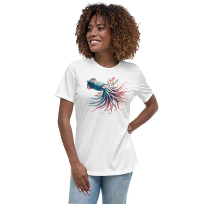 Stylized Squid Watercolor Print Tee